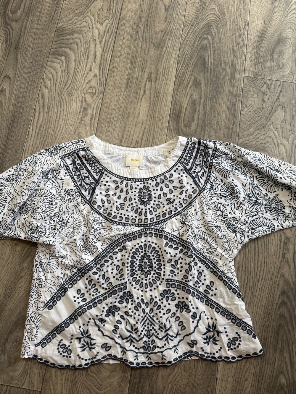 Maeve Embroidered Eyelet Top Size Large